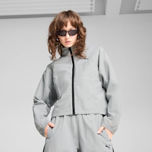 Chamarra oversize DARE TO Zip-Off para mujer, Flat Light Gray, extralarge