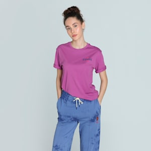 FLORAL PACK Women's Relaxed Fit Graphic Tee, Wild Berry, extralarge-IND