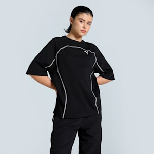 DARE TO Women's Oversized Tee, PUMA Black, extralarge-IND