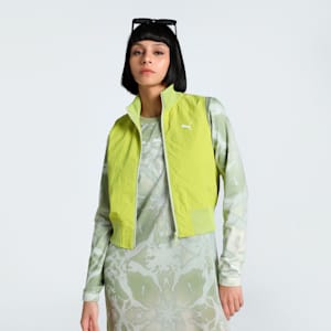 DARE TO Women's Full-Zip Slim Fit Woven Vest, Sea Kelp, extralarge-IND