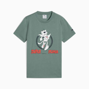 SUPER PUMA Big Kids' Graphic Tee I, Green Moon, extralarge