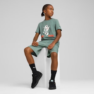 SUPER PUMA Big Kids' Graphic Tee I, Green Moon, extralarge