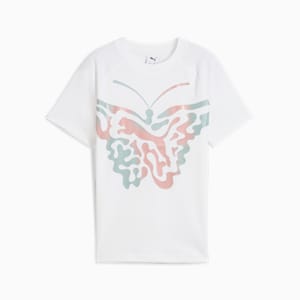 BUTTERFLY VIBE Big Kids' Logo Tee, PUMA White, extralarge