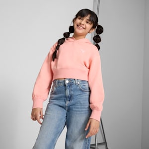 Wardrobe Essentials Big Kids' Short Length Hoodie, Pink Fruit, extralarge