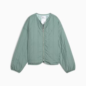 Wardrobe Essentials Women's Relaxed Reversible Liner Jacket, Green Moon, extralarge
