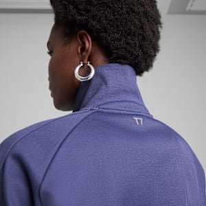 T7 Women's Relaxed Fit Track Jacket, Blue Crystal, extralarge-IND