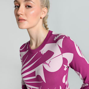 CLASSICS ARTISANAL Women's Slim Fit Crop Tee, Magenta Gleam, extralarge-IND