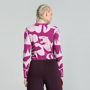 CLASSICS ARTISANAL Women's Slim Fit Crop Tee, Magenta Gleam, extralarge-IND