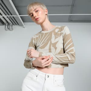 CLASSICS ARTISANAL Women's Slim Fit Crop Tee, Desert Dust, extralarge-IND