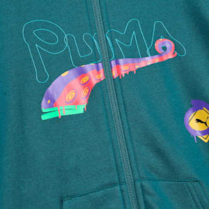 Classics Drip Hooded Youth Jacket, Cold Green, extralarge-IND