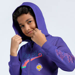 Classics Drip Hooded Youth Jacket, Lapis Lazuli, extralarge-IND