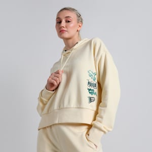 CLASSICS BRAND LOVE Women's Relaxed Fit Hoodie, Creamy Vanilla, extralarge-IND