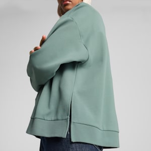 Wardrobe Essentials Women's Oversized Crew Sweatshirt, Green Moon, extralarge