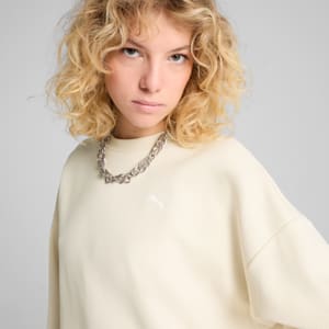 Chandail en molleton à col rond surdimensionné Wardrobe Essentials Femme, Alpine Snow, extralarge