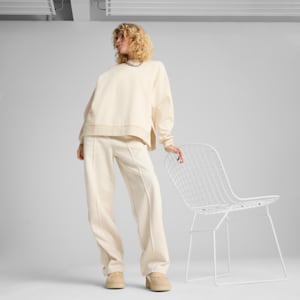 Wardrobe Essentials Women's Oversized Crew Sweatshirt, Alpine Snow, extralarge