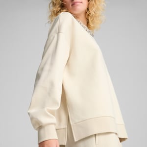 Chandail en molleton à col rond surdimensionné Wardrobe Essentials Femme, Alpine Snow, extralarge