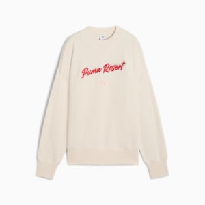 Sudadera estampada de cuello redondo sobredimensionada para mujer Premium Essentials, Alpine Snow, extralarge