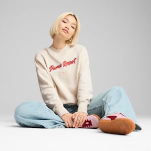 Sudadera estampada de cuello redondo sobredimensionada para mujer Premium Essentials, Alpine Snow, extralarge