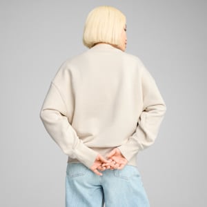 Sudadera estampada de cuello redondo sobredimensionada para mujer Premium Essentials, Alpine Snow, extralarge