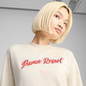 Sudadera estampada de cuello redondo sobredimensionada para mujer Premium Essentials, Alpine Snow, extralarge