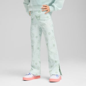 PUMA x HELLO KITTY & FRIENDS Kid's Ribbed Flared Slim Fit Leggings, Peaceful Blue, extralarge-IND