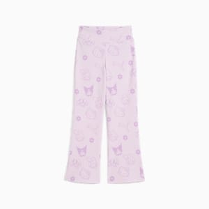 PUMA x HELLO KITTY & FRIENDS Kid's Ribbed Flared Slim Fit Leggings, Lilac Frost, extralarge-IND