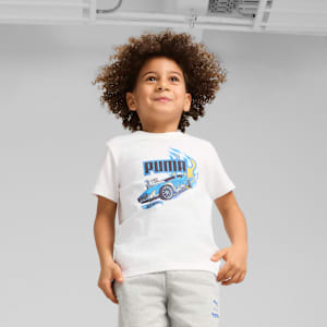PUMA x HOT WHEELS Kid's Graphic Tee, PUMA White, extralarge-IND