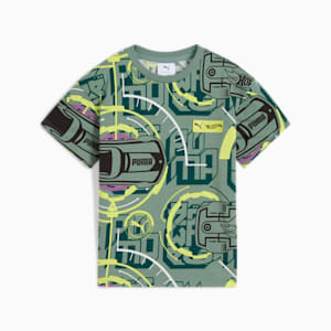 PUMA x HOT WHEELS™ Little Kids' Relaxed Tee, Green Moon, extralarge