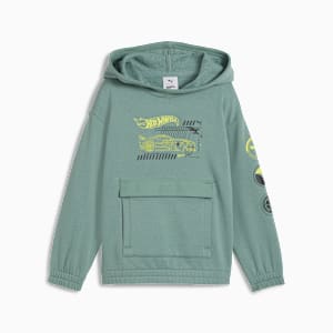 Sudadera holgado PUMA x HOT WHEELS para niños, Green Moon, extralarge
