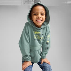 Sudadera holgado PUMA x HOT WHEELS para niños, Green Moon, extralarge