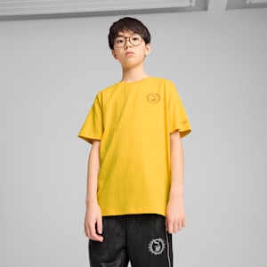 PUMA x HARRY POTTER Big Kids' Relaxed Graphic Tee, Yellow Sizzle, extralarge
