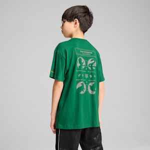 PUMA x HARRY POTTER Big Kids' Relaxed Graphic Tee, Archive Green, extralarge