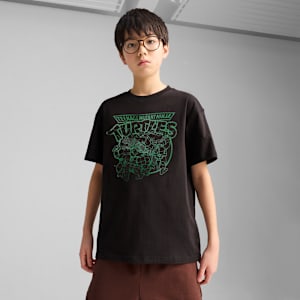 PUMA HOOPS x TMNT Big Kids' Relaxed Graphic Tee, PUMA Black, extralarge