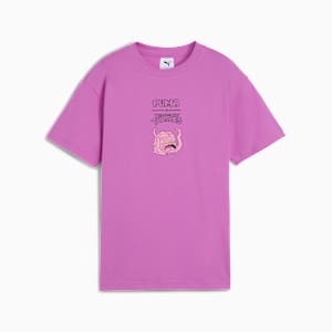 PUMA HOOPS x TMNT Big Kids' Relaxed Graphic Tee, Wild Berry, extralarge