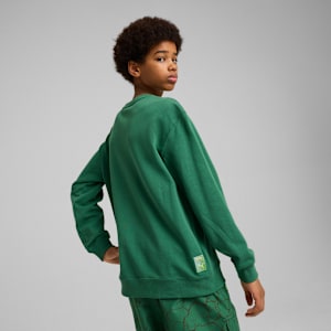 PUMA x TMNT Big Kids' Relaxed Graphic Crew Sweatshirt, Vine, extralarge