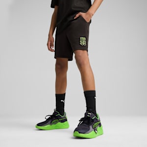 PUMA HOOPS x TMNT Big Kids' Relaxed Shorts, PUMA Black, extralarge