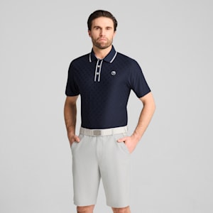メンズ ゴルフ PUMA x ARNOLD PALMER ティップド ジャガード 半袖 ポロシャツ, Deep Navy, extralarge-JPN