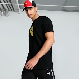 Scuderia Ferrari Race Coloured Big Shield Motorsport Men's Tee, PUMA Black, extralarge-IND