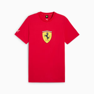 Scuderia Ferrari Race Colored Big Shield Men's Tee, Rosso Corsa, extralarge