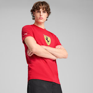 Scuderia Ferrari Race Colored Big Shield Men's Tee, Rosso Corsa, extralarge