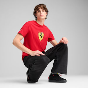 Scuderia Ferrari Race Colored Big Shield Men's Tee, Rosso Corsa, extralarge