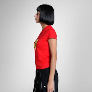 Ferrari Race Big Shield Women's Slim Fit Motorsport Tee, Rosso Corsa, extralarge-IND