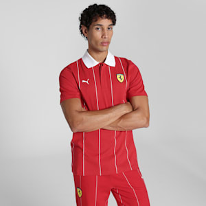 Scuderia Ferrari Race Premium Men's Motorsport Polo, Rosso Corsa, extralarge-IND