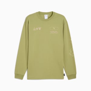 メンズ グラフィックス セレブリティ 長袖 Tシャツ, Calming Green, extralarge-JPN
