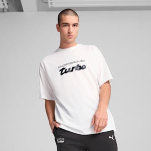Porsche Legacy Men's Oversized Motorsport Tee, PUMA White, extralarge-IND
