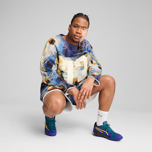 Dylan Exhibit Hockey-Inspired Men's Basketball Sweater, Vivid Blue-AOP, extralarge