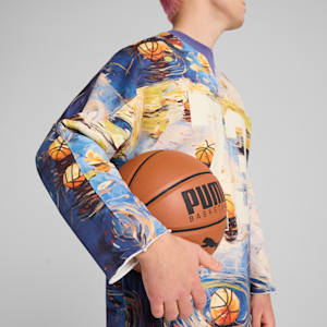 Dylan Exhibit Hockey-Inspired Men's Basketball Sweater, Vivid Blue-AOP, extralarge