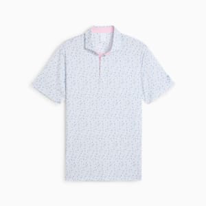 メンズ ゴルフ PUMA x ARNOLD PALMER ティータイム 半袖 ポロシャツ, White Glow-Zen Blue, extralarge-JPN
