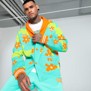 PUMA HOOPS x SCOOBY DOO Men's Basketball Sweater, Aquatic-Lime Smash-AOP, extralarge-IND