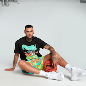 HOOPS x SCOOBY DOO Men's Oversized Fit Basketball Tee, PUMA Black, extralarge-IND